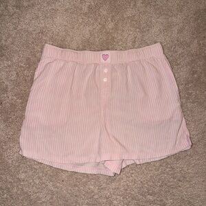 Pink Striped Pajama Shorts